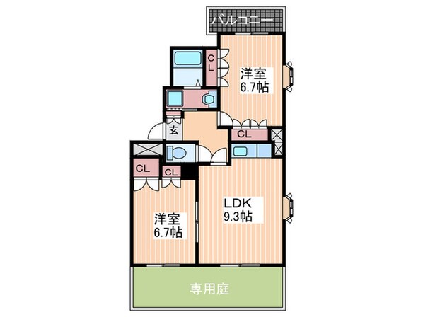 シャルム東野の物件間取画像